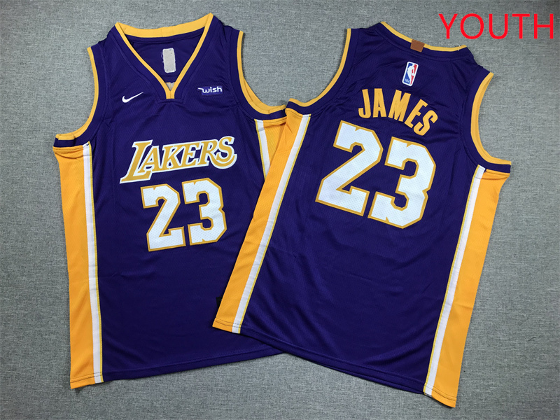Youth Los Angeles Lakers #23 James Purple Nike 2025 NBA Jersey style 2->youth nba jersey->Youth Jersey